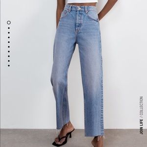 Zara high rise straight leg jeans